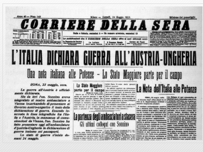 L'Italia entra nella prima guerra mondiale