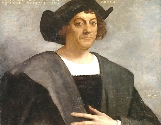 Christopher Columbus lands in the Caribbean