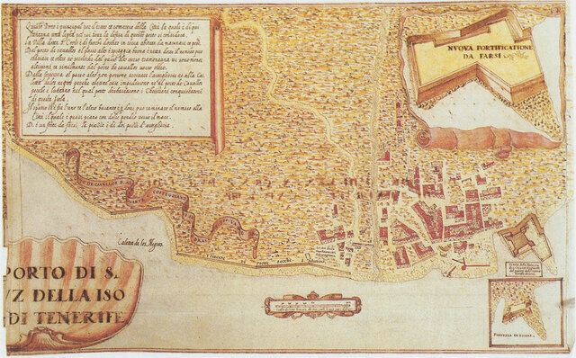 Plan of the city of Santa Cruz de Tenerife made by Leonardo Torriani in 1588