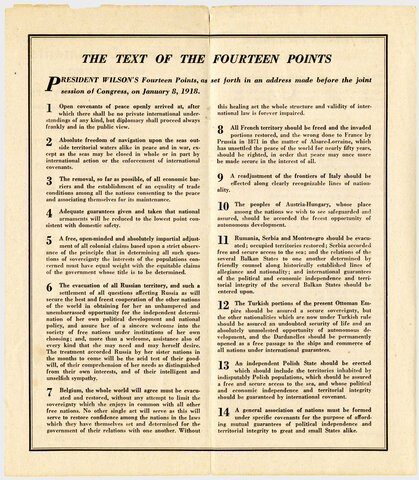 Fourteen points Outlined