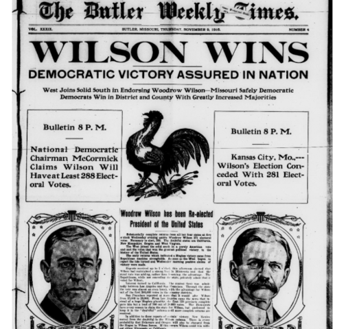 President Wilson re-elected