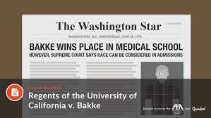 Regents of the University of California v Bakke