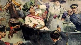 Timeline: june 28 1914 - Archduke Franz Ferdinand, heir to the throne of Austro-Hungarian Empire, and his wife are assassinated.