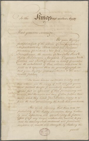 The Olive Branch Petition? Interesting Name