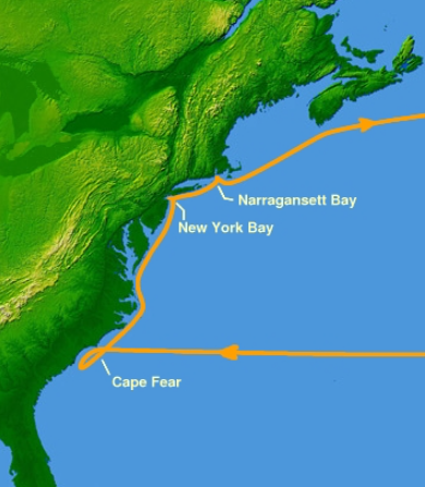 Florentine Giovanni da Verrazzano Explores Coast of North Carolina