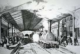 First train line of passengers.