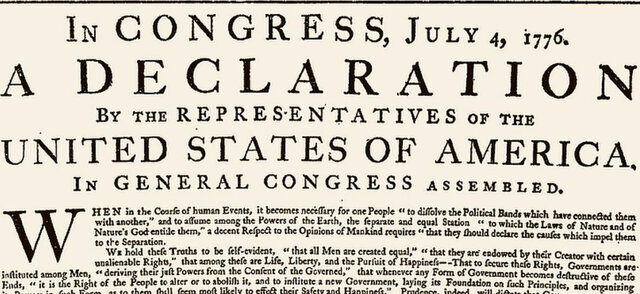 USA DECLARATION OF INDEPENDENCE