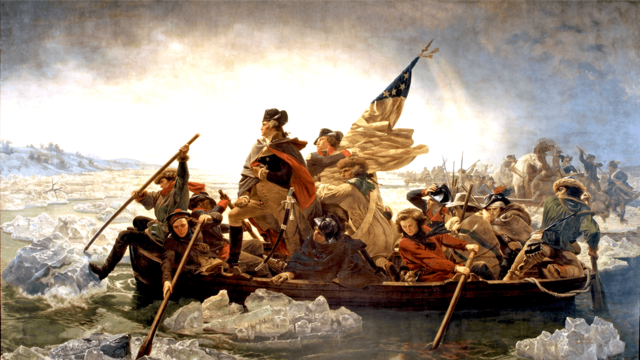 GEORGE WASHINGTON CROSSES THE DELAWARE