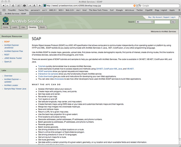 ArcWeb Services V 2.0 SOAP API