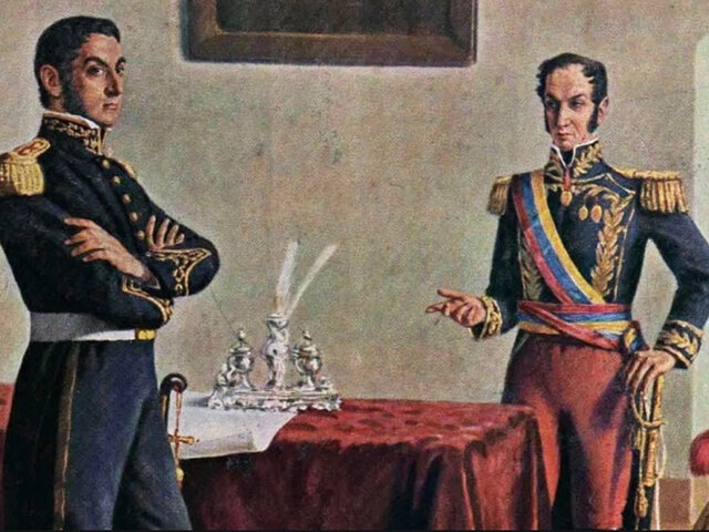 Bolívar y San Martin atacan Perú consiguiendo su independencia