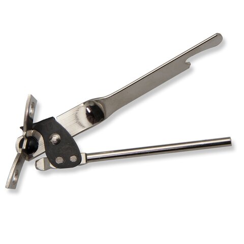 Ezra Warner invents the can opener.