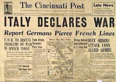 Italy declares war on Austri Hungary