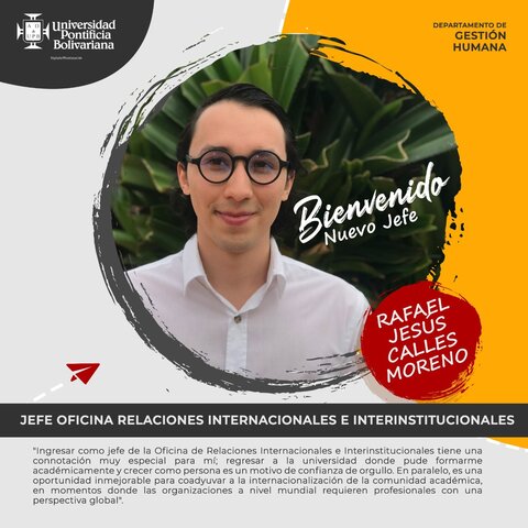 Jefe Oficina de Relaciones Internacionales e Interinstitucionales UPB