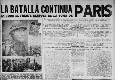 La caída de París en manos de los alemanes