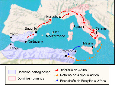 Tratado entre Catargo y Roma mediante el cual se reparten zonas de influencia del mar mediterráneo