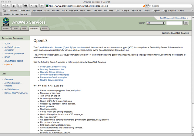 ArcWeb Services OpenLS API