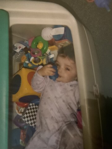 chillin in the toy box at daycare