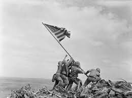 Six Marines plant the U.S. flag on Iwo Jima