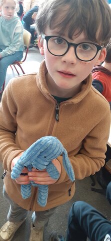 Max gets a blue teddy