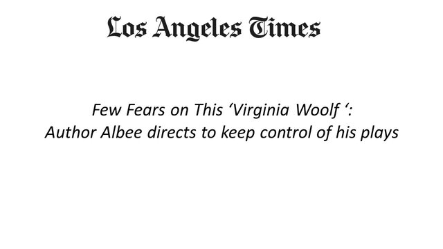 "Virginia Woolf?" in Los Angeles