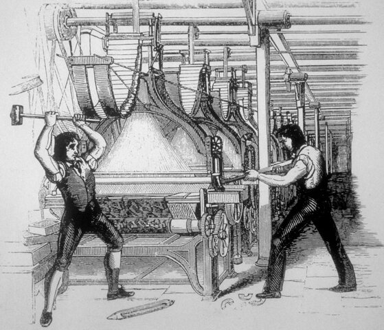 British weavers and textile workers(Luddite rebellion in Great Britain)