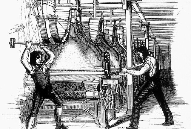 Luddite rebellion in Great Britain