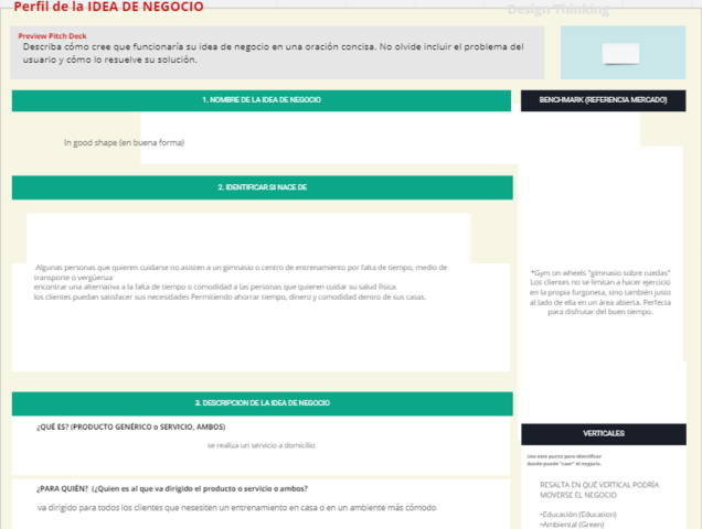 Perfil de la idea de negocio