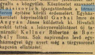 Átadják az intézmény tornatermét