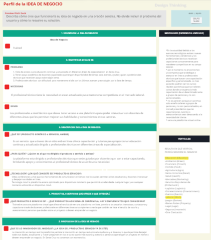 PERFIL DE LA IDEA DE NEGOCIO