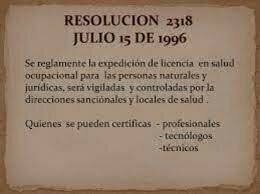 Resolucion 2318 de 1996