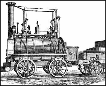 George Stephenson inventa la primera locomotora a vapor, la "Blucher"