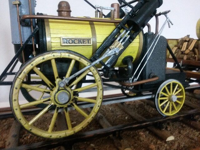 George Stephenson presenta la locomotora "Rocket"