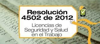 Resolucion 4502 de 2012