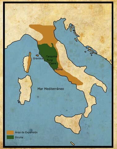 Tratado en el que se extiende el territorio romano hasta Lacio y Ertruria