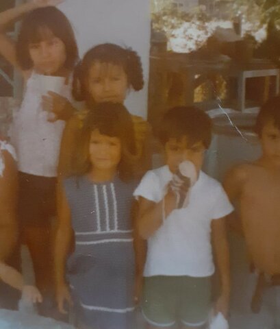 Con mis primos maternos.