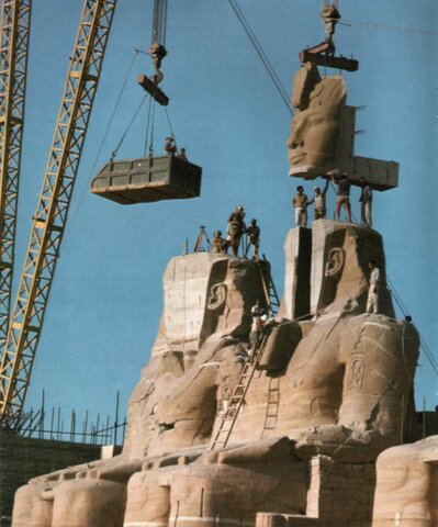 1è action de l'UNESCO : déplacement des Temples d'Abou Simbel (Egypte)