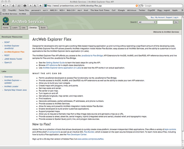 ArcWeb Services Flex & JavaScript APIs