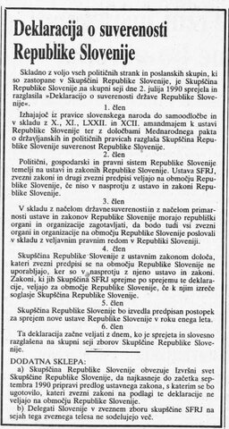 Deklaracija o suverenosti države Republike Slovenije