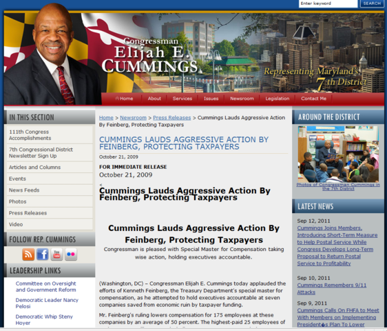 Feinberg Cuts Compensation