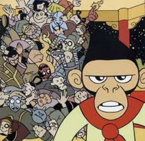 Monkey king fights with gods.