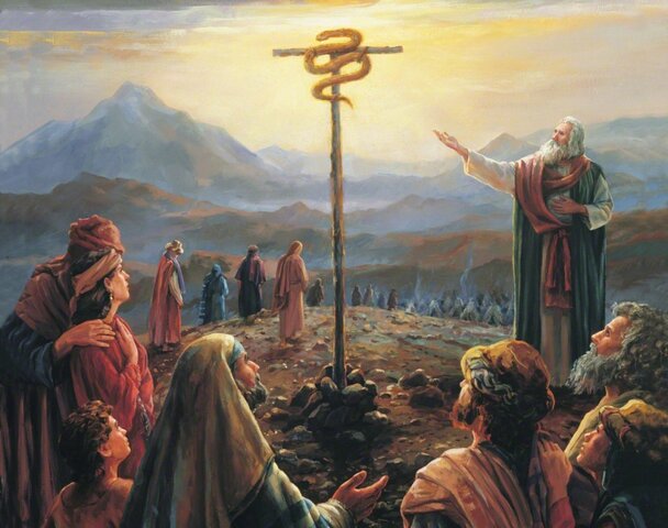 La serpiente de Bronce "Cristo en el Calvario".