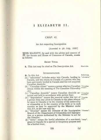 Proclamation of new immigration act