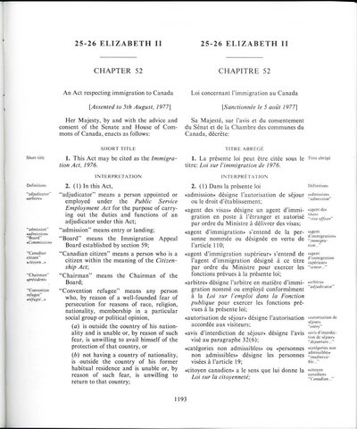 Proclamation of new immigration act