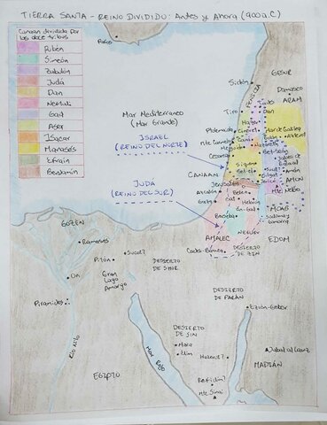 División de Israel entre el reino del Norte y reino del Sur