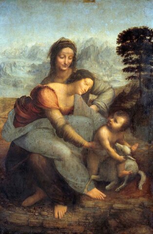 Leonardo da Vinči "Svētā Anna un Madonna ar bērnu"