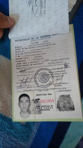 Recibí mi cartilla de servicio militar.