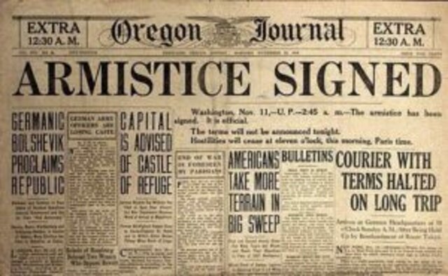 Germany signs an armistice with The Allies.