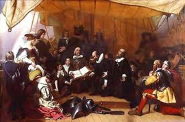 Pilgrims from England found an English Colony in Plymouth, Massachusetts.