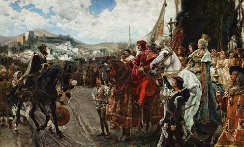 El rei Boabdil firma les Capitulacions de Granada i entrega la ciutat als Reis Catòlics.