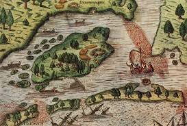 Raleigh sets up colony on Roanoke Island